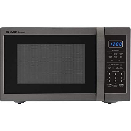 Sharp SMC1452CH Carousel 1.4 Cu. Ft. Countertop Microwave, Black Stainless Steel