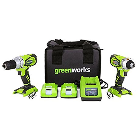 GreenWorks G-24 24V 2-Speed Compact Drill & Impact Driver Combo Kit