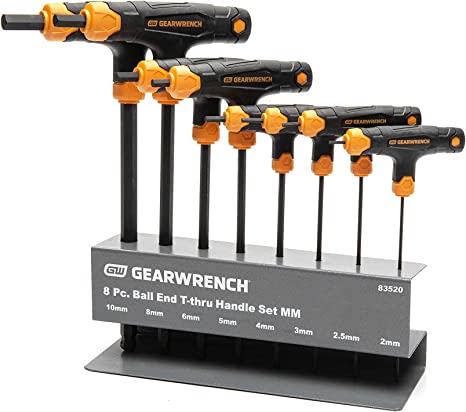 GEARWRENCH 7 Piece Metric T-Handle Ball End Hex Key Set - 83516
