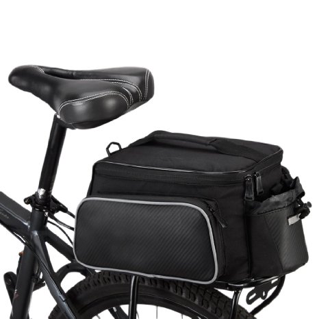 BlueTop Waterproof Multi-functional Outdoor Sports Bicycle Bike Cycling Black Rear Seat Rack Trunk Bag Shoulder Handbag Pack Saddle Pannier Bicycle Accessories