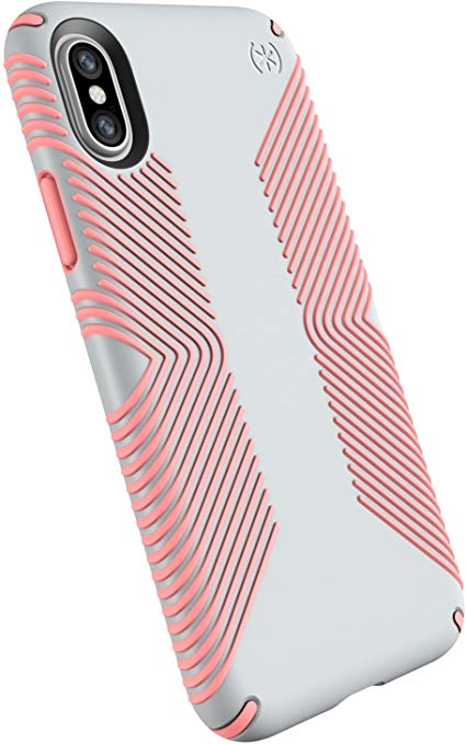 Speck Products Presidio Grip Case for iPhone XS/iPhone X, Dove Grey/Tart Pink