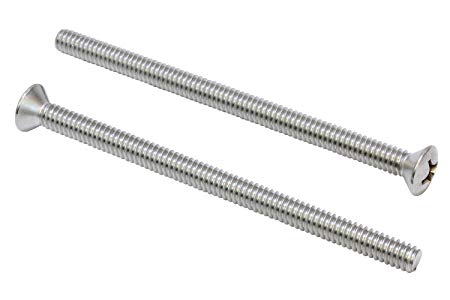 1/4''-20 X 4'' Stainless Phillips Oval Head Machine Screw, (25 pc), 18-8 (304) Stainless Steel, by Bolt Dropper