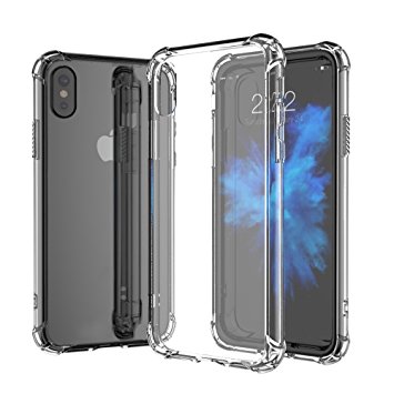 iPhone X Case, iPhone X Case wireless charging compatible, ESR Crystal Clear Transparent Gel Case [Slim-Fit] [Anti-Scratch] [Shock Absorption] [Supports Wireless Charging] for 5.8" Apple iPhone X