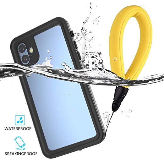 Compatible with iPhone 11 6.1 Inch Waterproof Case, IP68 Certified Slim Waterproof Cover Shockproof Dustproof Underwater Case 360 Degree Protection Underwater Case with Screen Protector Black 1