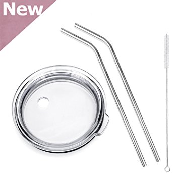 EHME New Replacement Lids for 30 oz YETI or RTIC Tumbler Cups,Keep Straw in Place,2 Free Stainless Steel Straws Included