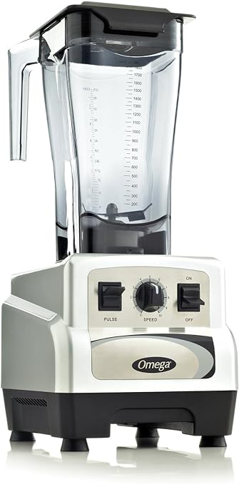 Omega BL460S 3 Peak Horse Power Commercial Blender Variable Speed with Pulse, 64-Ounce, Silver