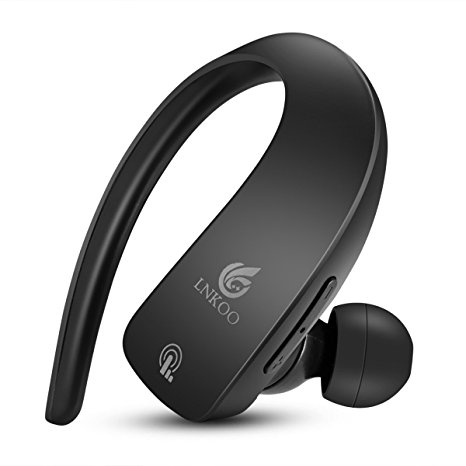 LNKOO Bluetooth Handsfree,Touch-sensitive Control Wireless Stereo In Ear Noise Cancelling Headset with Mic for Phones-Black