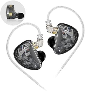 Linsoul KZ AS24 12BA Hybrid Drivers in-Ear Monitor, Tunable IEM with Changeable 0.78mm Recessed 2pin Silver-Plated OFC Cable for Audiophile Musician (Tunable Version, Without Mic)