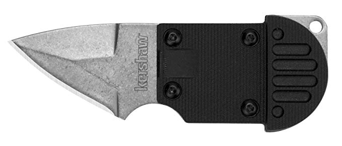 Kershaw AM-6 Neck Knife (2345) 1.5-Inch Stonewash Stainless Steel Blade, Lanyard and Sheath, Perfect for Fishing, Hunting or Anything Outdoors, AL-MAR Design