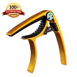 Acoustic Guitar Capo - Musicians Recommended Capo for AcousticElectric or Classical Guitar - Perfect for Banjo and Ukulele - Lightweight Aluminum Comparable to Jim DunlopBill RussellKyser or Shubb