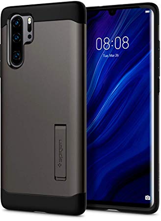 Spigen [Slim Armor] [Gunmetal] Case Compatible for Huawei P30 Pro, Dual Layer Hybrid Drop Tough Protection Enhanced Kickstand Phone Cover for Huawei P30 Pro Case