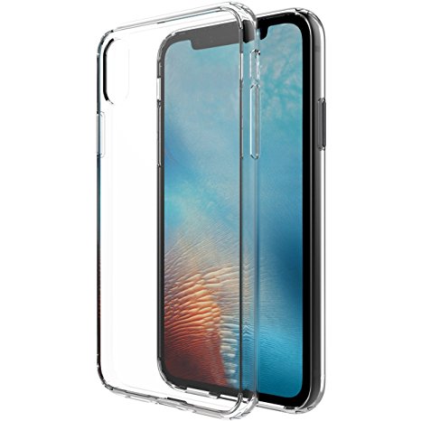 iPhone X Case,by Ailun,Solid Acrylic Back&Reinforced Soft TPU Frame,Ultra-Clear&Slim,Shock-Absorption Bumper,Anti-Scratch Back Cover[Clear]