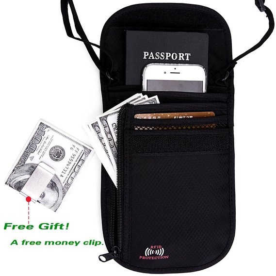 Passport Wallet - Travel Wallet with RFID Blocking for Security, Passport Holder