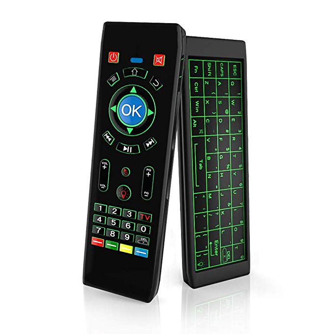 Mini Wireless Keyboard/Air Remote Control/Mouse/Touchpad with Colorful Backlit, 2.4GHz Connection, Best for Android TV Box, HTPC, IPTV, PC, Raspberry pi 3 (2.4G Touch Key Version)