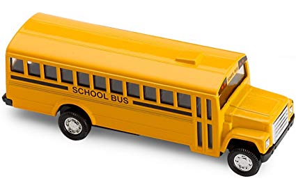 Kicko Diecast Friction School Bus - Pull Back 5 Inches Long Metal School Bus - Die-Cast Vehicles- Party Bag, Stuffers, Fillers