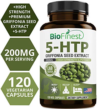 Biofinest 5-HTP 200mg - Griffonia Seed Extract - High Strength & Potency - Supplement for Weight Management, Mood Enhancement, Relax, Sleep Aid - Non-GMO (120 Vegetarian Capsules)