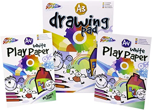 Drawing Pads for Children - (3 Pack) Includes 2 x A4 Sketch Pads   1 x A3 Sketchbook. Drawing Paper for Kids - 150 Sheets