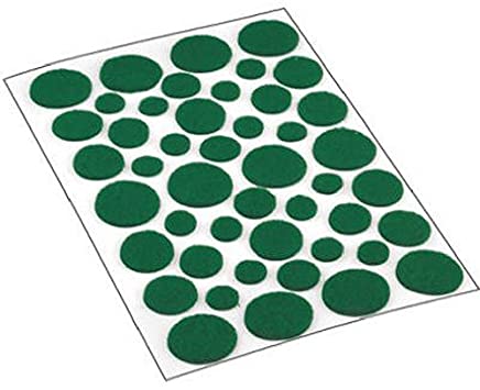 Shepherd Hardware 9423 Self-Adhesive Felt Surface Protection Pads, Assorted Sizes, 46-Count, Green
