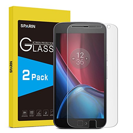 [Pack of 2] Moto G4 Plus Screen Protector, SPARIN [Tempered Glass] [Bubble-Free] [9H Hardness] [Scratch-resistant] Screen Protector for Moto G4 Plus [Lifetime Warranty]