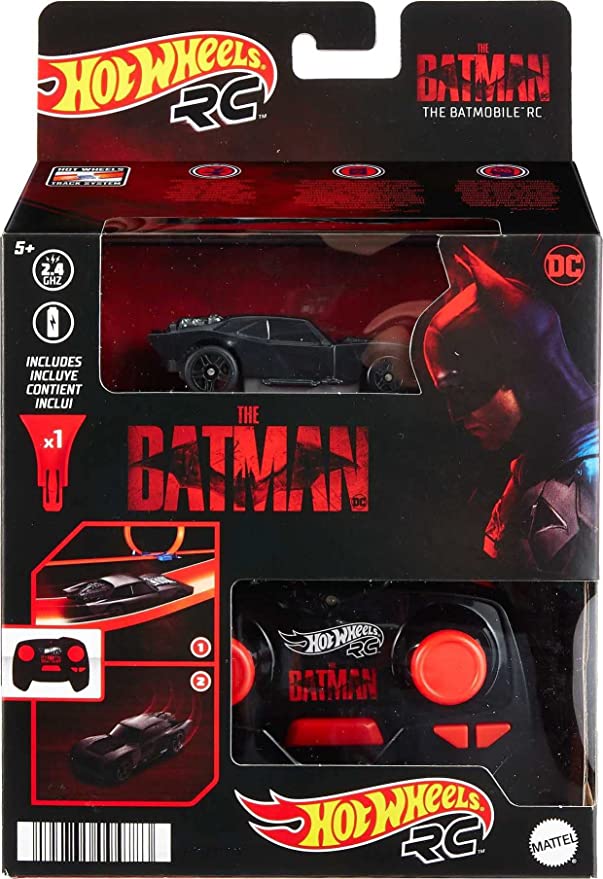 Hot Wheels RC 1:64 Scale the Batman Batmobile, Remote-Controlled Vehicle from the Movie, USB Rechargeable Controller, On or Off Track Racing, Gift for Fans of Cars & Comics & Kids 5 Years Old & Up