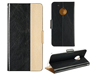 Moto G5 Plus Case, TopACE Leather Case Flip Cover for Motorola Moto G5 Plus (5th Gen) (Black)