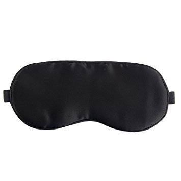 Sleep Mask, Eye Mask, Dealgadgets [100% Pure Silk] Sleep Mask Facial Eye Beauty (Silk Mask, Black)