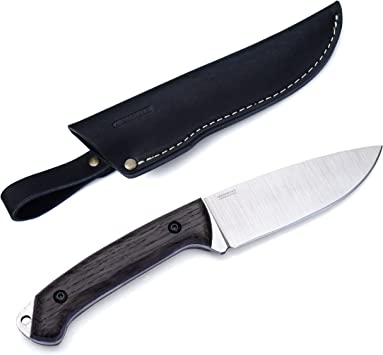 BPS Knives Savage - Sharp Blade Bushcraft Knife - Carbon Steel Fixed blade Knife with Leather Sheath - Camping Knives - Outdoor Full Tang Knife - Survival Tactical Knife for Camp - Utility Knife