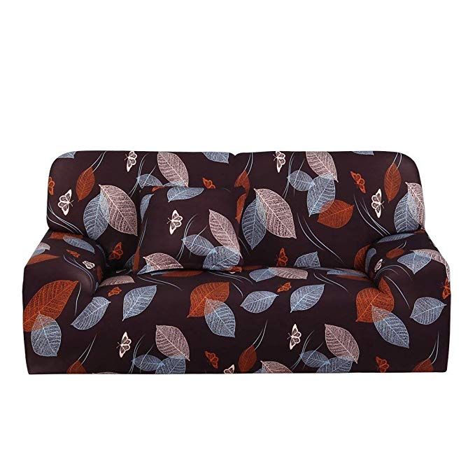 Sourcingmap Stretch Sofa Cover Loveseat Couch Slipcover, Machine Washable, Stylish Furniture Protector Covers with One Cushion Case (3 Seater, Pattern 5)