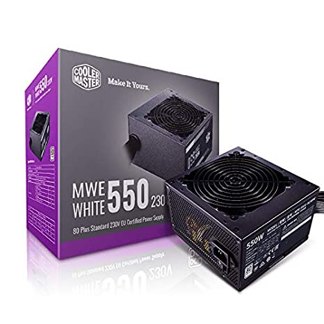 Cooler Master MWE 550W,80  White 230V A/UK Cable Power Supply