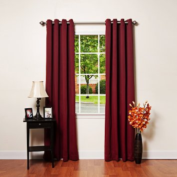 Best Home Fashion Thermal Insulated Blackout Curtains - Antique Bronze Grommet Top - Burgundy - 52"W x 84"L - (Set of 2 Panels)