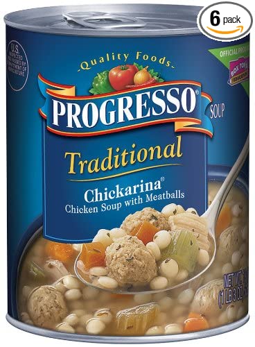 Progresso Traditional Soup, Chickarina (Chicken Soup with Meatballs), 19-Ounce (Pack of 6)