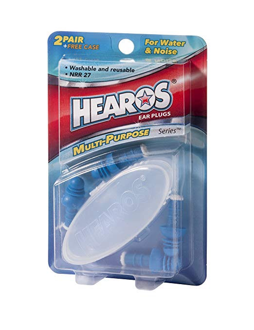 HEAROS Multi-Use Moldable Silicone Ear Plugs NRR 21 Hearing Protection (2 Pair & Free Case))