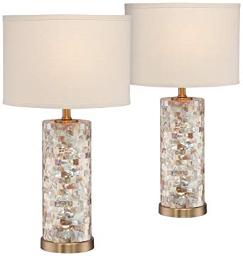 Margaret Mother of Pearl Tile Accent Table Lamp Set of 2