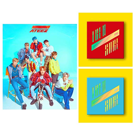 ATEEZ Treasure EP.3 PreOrder [Illusion Wave Version Set] ONE to All Mini Album 2CD 2Posters 2Photobooks 6Photocards 16Postcards 2Stickers Gift(Extra 10 Photocards Set)