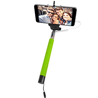 Selfie Stick, BENGOO Extendable Monopod No Bluetooth Pairing No Battery Charging Remote Control Selfie Stick Handheld Selfie Holder For iPhone 6 iPhone 6 Plus Samsung and Other Smartphones--Green