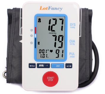 LotFancy FDA Approved Digital Upper Arm Blood Pressure Monitor30X4 Memories for 4 UsersIrregular Heart Beat Detection Large LCD DisplayWHO Indicator Medium Cuff 85-14 inch