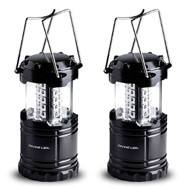 2 Pack LED Lantern Flashlights - Camping Lantern - Collapses - Suitable for: Hiking, Camping, Emergencies - Lightweight - Water Resistant