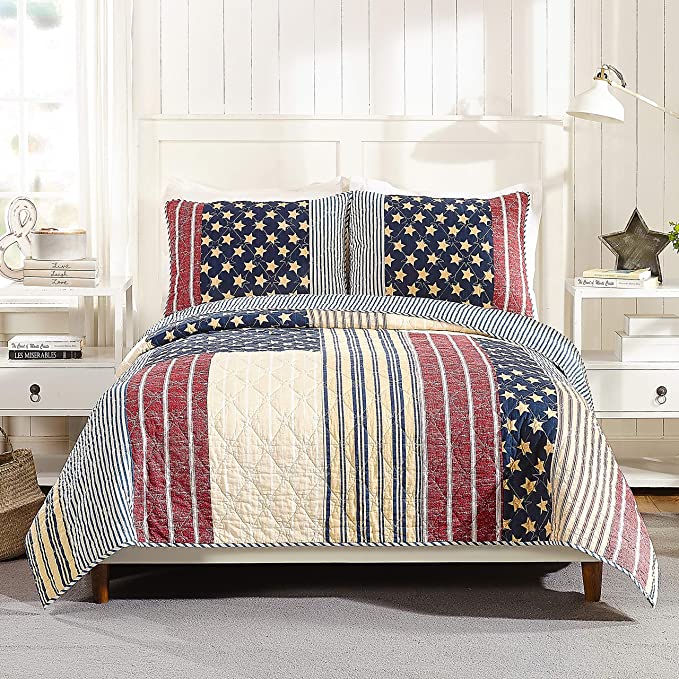 Modern Heirloom Collection Americana 3-Piece Quilt Set - Full/Queen, Multicolor
