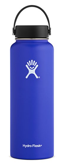 Hydro Flask 40 oz Double Wall Vacuum Insulated Stainless Steel Leak Proof Sports Water Bottle, Wide Mouth with BPA Free Flex Cap, Blueberry