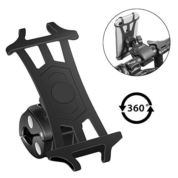Modohe Bike Phone Holder - Bike & Motorcycle Cell Phone Mount Universal Bicycle Handlebar Mount Cellphone Holder for iPhone 8 7s 6s Plus 5s Android Smartphone with 360 Degree Rotation