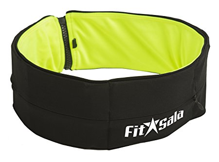 FitSala Premium Running Belt /Running Waist Packs with zipper easy to use, designed with 2-in-1 colors for iPhone 6 & Android Smartphones   2 Bonuses: Guide to Running & Motivational Bracelet
