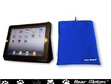 Bear Motion (TM) Genuine Leather Case for iPad2 / iPad 3 / iPad 4 (Black)