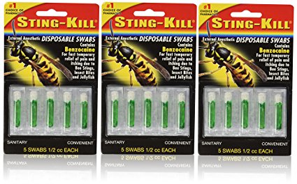 Sting-Kill Disposable Swabs - 5 Ea (Pack of 3)