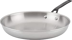 KitchenAid - 5-Ply Clad Polished Stainless Steel Frying Pan, Induction Cooktop Compatible (31cm/12.25in)