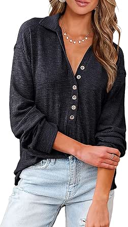 BTFBM Women Casual Button Down Fall Blouses 2024 Long Sleeve Solid Business Work Tops Cute Relaxed Fit Shirts