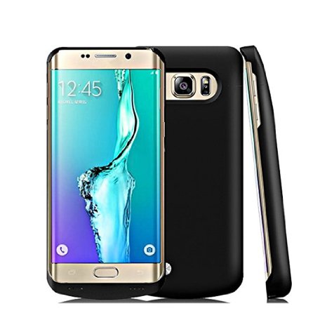 S6 Battery Case,External Battery Case 4200mAh Slim Portable Backup Battery Charger Cover Case Pack for Samsung Galaxy S6 Rechargeable Extended Power Bank Case(black)