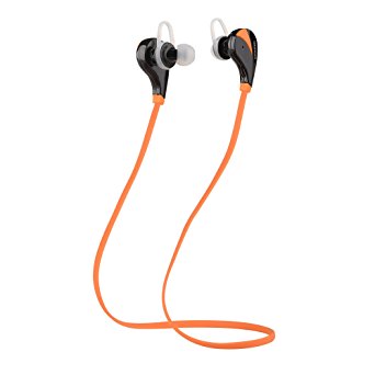 Intcrown Bluetooth Headphones V4.0 Built in Microphone Wireless In-ear Earbuds Headset for Running GYM Exercise (Orange)
