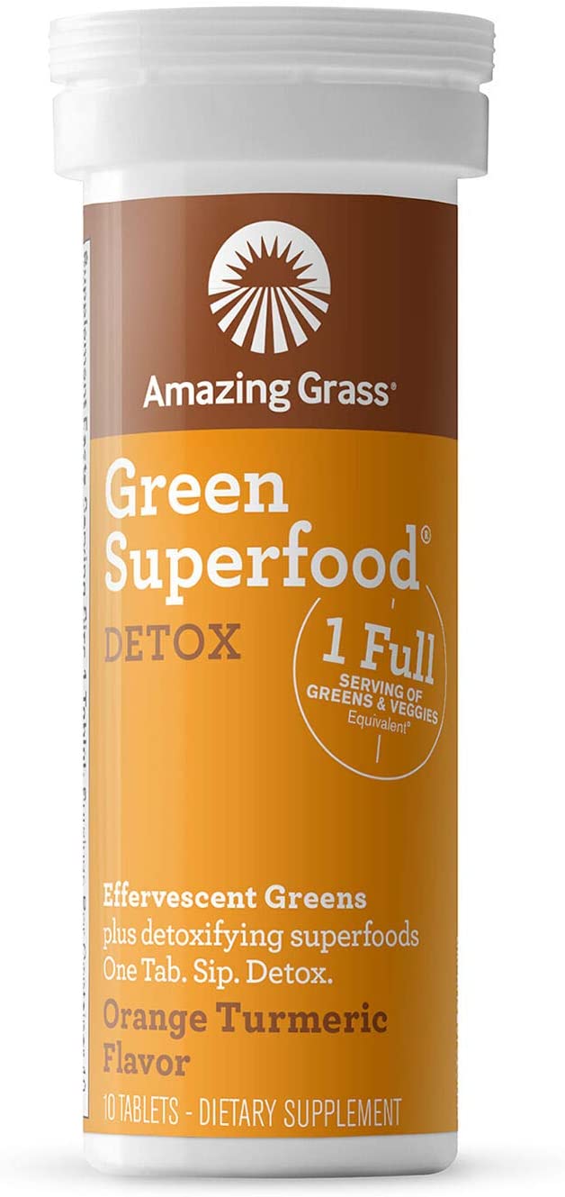 Amazing Grass, Effervescent Detox Orange Turmeric Tube, 10 Count