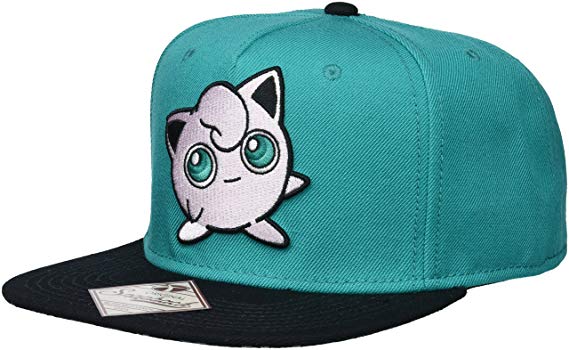 bioWorld Pokemon Jigglypuff Embroidered Snapback Cap Hat, Turquoise