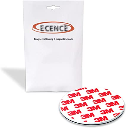 ECENCE 1pcs Magnetic Smoke Detector Mount Magnetic Adhesive Pads For Smoke Alarms Ø 70mm - Fast & Safe Mounting - No Drilling Or Screws - Fire Protection - Installation Tool with Hole